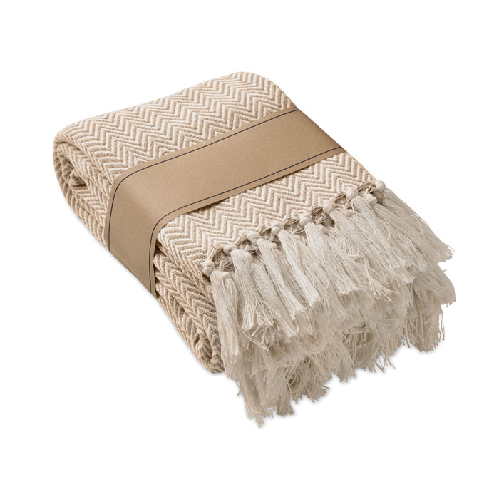 Couverture 400 g/m² personnalisable en fibres recyclées Ammos Blanc et Gris